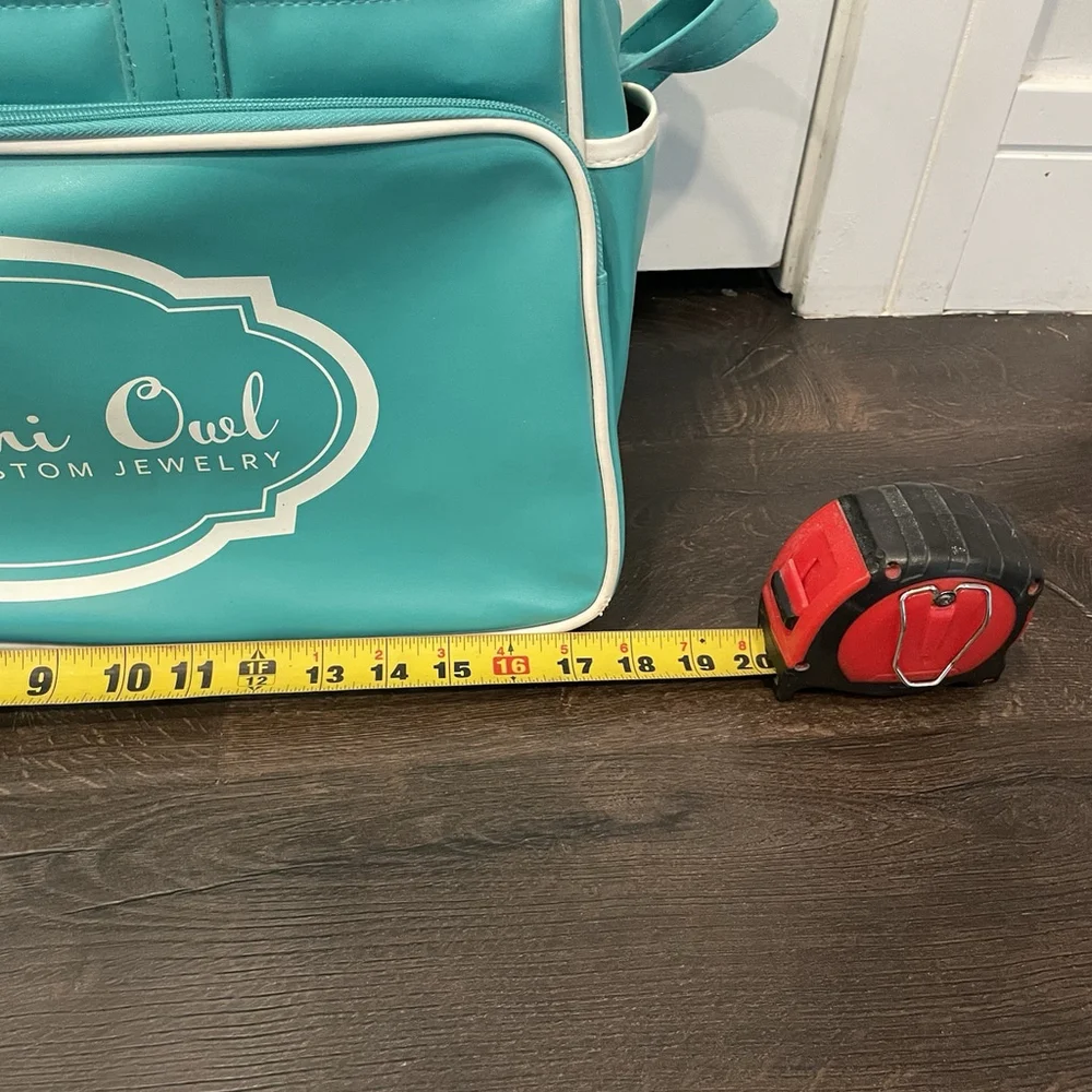 Origami Owl Duffel Bag Aqua Turquoise Purse Travel Bag Over The Shoulder READ - Picture 5 of 15